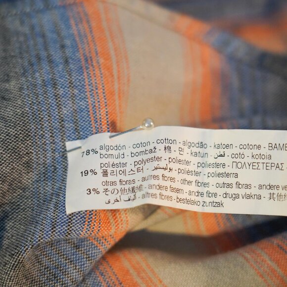 Zara Men’s XL Striped Button-Up Shirt Trippy Multicolor Retro Style - Picture 6 of 7